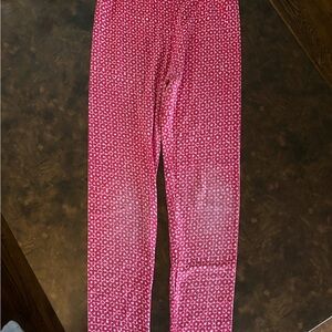 LuLaRoe Pink and White Pattern Leggings